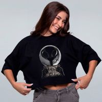 CROPPED OVERSIZED PRETO - I DONT BELIEVE IN HUMANS