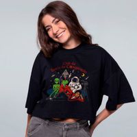 CROPPED OVERSIZED PRETO - CLUBE DA TEORIA DA CONSPIRAÇÃO