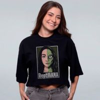 CROPPED OVERSIZED PRETO - REPTILIANA