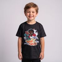 CAMISETA PRETA INFANTIL - A BASE VEM FORTE