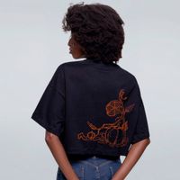 CROPPED OVERSIZED PRETO - MÊS DO MEDO