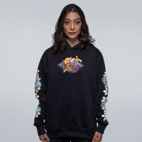 MOLETOM PRETO - FLORES E MAMONAS
