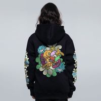 MOLETOM PRETO - FLORES E MAMONAS