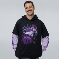 MOLETOM SOBREPOSIÇÃO PRETO E LILÁS - MAGIA PEDRUX