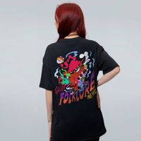CAMISETA OVERSIZED PRETA - FOLKLORE HEHE