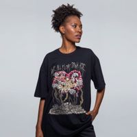 CAMISETA OVERSIZED PRETA - WE ALL FLOAT