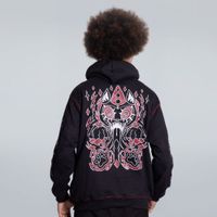 MOLETOM PRETO COM PESPONTO E FORRO VERMELHO - CAT CIRCUS