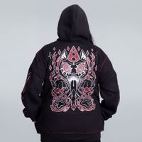 MOLETOM PRETO COM PESPONTO E FORRO VERMELHO - CAT CIRCUS