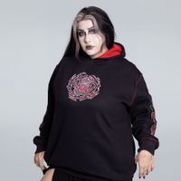 MOLETOM PRETO COM PESPONTO E FORRO VERMELHO - CAT CIRCUS