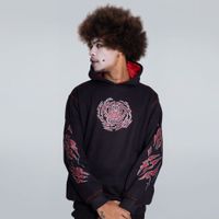 MOLETOM PRETO COM PESPONTO E FORRO VERMELHO - CAT CIRCUS
