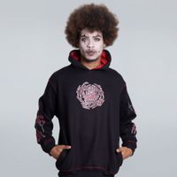 MOLETOM PRETO COM PESPONTO E FORRO VERMELHO - CAT CIRCUS