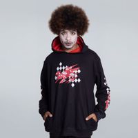 MOLETOM PRETO COM FORRO VERMELHO E RASGO NAS COSTAS - DARK CIRCUS