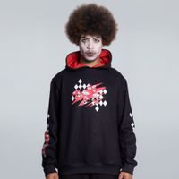 MOLETOM PRETO COM FORRO VERMELHO E RASGO NAS COSTAS - DARK CIRCUS