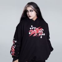 MOLETOM PRETO COM FORRO VERMELHO E RASGO NAS COSTAS - DARK CIRCUS