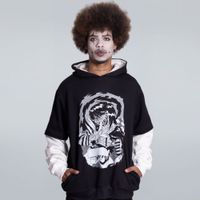 MOLETOM SOBREPOSIÇÃO PRETO E OFF WHITE - LAUGHING JACK