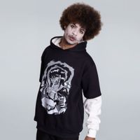 MOLETOM SOBREPOSIÇÃO PRETO E OFF WHITE - LAUGHING JACK