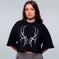 CROPPED OVERSIZED PRETO - FOBIA