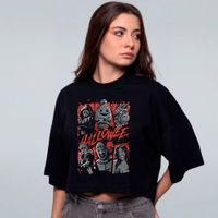 CROPPED OVERSIZED PRETO - HALLOWEE