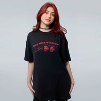 CAMISETA OVERSIZED PRETA - ONE WISH WEELLOW