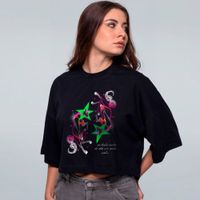 CROPPED OVERSIZED PRETO - HORSE STAR