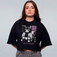 CROPPED OVERSIZED PRETO - GATO GORDO REBELDE