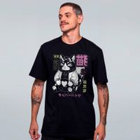 CAMISETA PRETA - GATO GORDO REBELDE