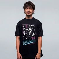 CAMISETA OVERSIZED PRETO - A FELINA CYBERPUNK