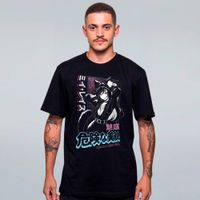CAMISETA PRETA - A FELINA CYBERPUNK
