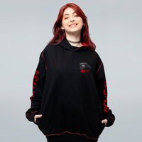 MOLETOM PRETO COM PESPONTO E FORRO VERMELHO - KARASU BLOOD MOON