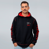 MOLETOM PRETO COM PESPONTO E FORRO VERMELHO - KARASU BLOOD MOON