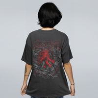 CAMISETA OVERSIZED ESTONADA - KARASU BLOOD MOON