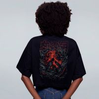 CROPPED OVERSIZED PRETO - KARASU BLOOD MOON