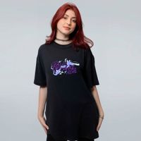 CAMISETA OVERSIZED PRETA - FOLKLORE HEHE