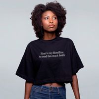 CROPPED OVERSIZED PRETA - TO READ FANFIC