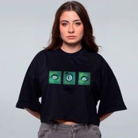 CROPPED OVERSIZED PRETO - NÃO SOU HUMANO