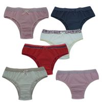 Foto do produto Calcinhas Premium de Cottom Adulto, Cintura Alta com Cós, kit 5 un
