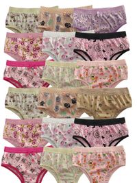 Foto do produto kit - 20 calcinha infantil de algodão com cós estampas divertidas e delicadas