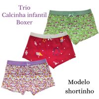 Foto do produto Trio de Calcinha Boxer infanto/juvenil Duda