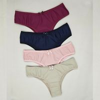 Foto do produto Kit 4 Tanga Camila - Calcinha Microfibra lisa 