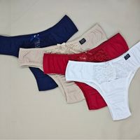 Foto do produto Tanga Michele - Calcinha de Microfibra e Renda Cor Básicas