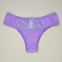 Foto do produto Tanga Michele - Calcinha de Microfibra e Renda confortável - Lilas