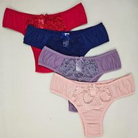 Foto do produto Kit 4 Calcinhas Tanga Microfibra com Renda Confortável – Tanga Michele