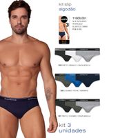 Foto do produto  KIT 3 CUECAS SLIP COM CÓS SELENE