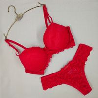 Foto do produto Conjunto de lingerie Maria - Vermelho Cereja 