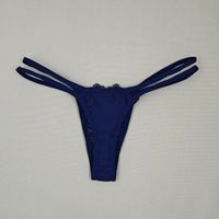 Foto do produto Calcinha Fio Dental de Renda com Tiras Duplas - Marinho 