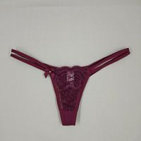 Foto do produto Calcinha Fio Dental em Renda com Tiras Duplas - Marsala
