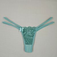 Foto do produto Calcinha Fio Dental em Renda com Tiras Duplas - Verde Menta