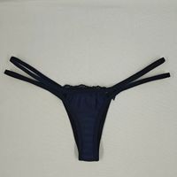 Foto do produto Calcinha fio dental de renda tiras duplas - Preto