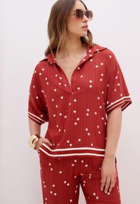 Foto do produto Blusa De Poá Vermelha