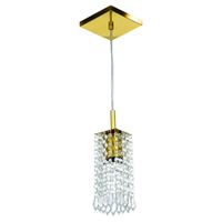 Foto do produto PENDENTE CLEARCRILLIC QUADRADO DOURADO VERNIZ